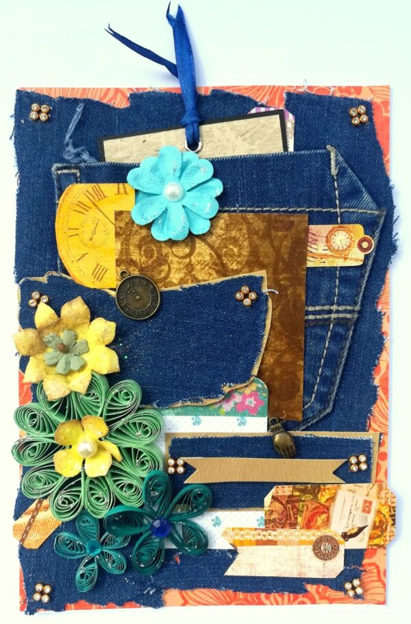 Denim Style Handmade Greeting Card image