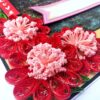 Sparkling Quilled Red Flowers Love Greeting Card image