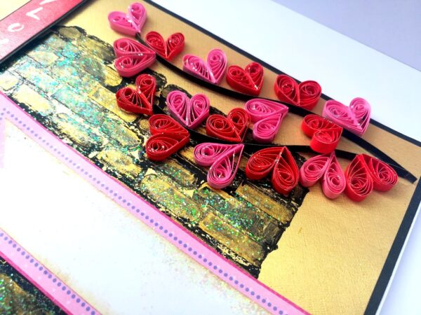 Sparkling Quilled Red Flowers Love Greeting Card image