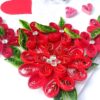 Red Quilled Flowers Birthday Greeting Card - D1 image