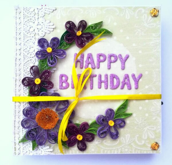 Sparkling Purple Quilled Mini Zigzag Scrapbook - D1 image