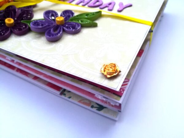 Sparkling Purple Quilled Mini Zigzag Scrapbook - D1 image