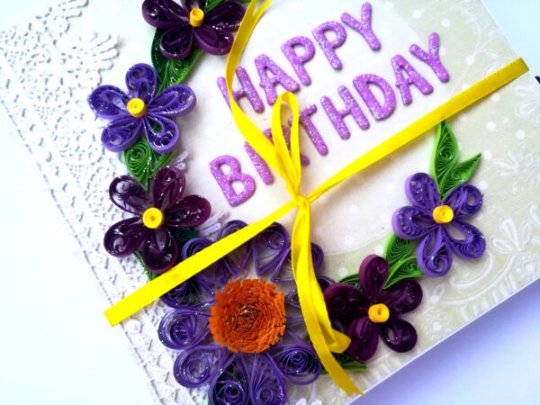 Sparkling Purple Quilled Mini Zigzag Scrapbook - D1 image