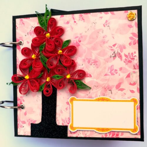 Quilled Red Flowers Love Scrapbook -D2 image