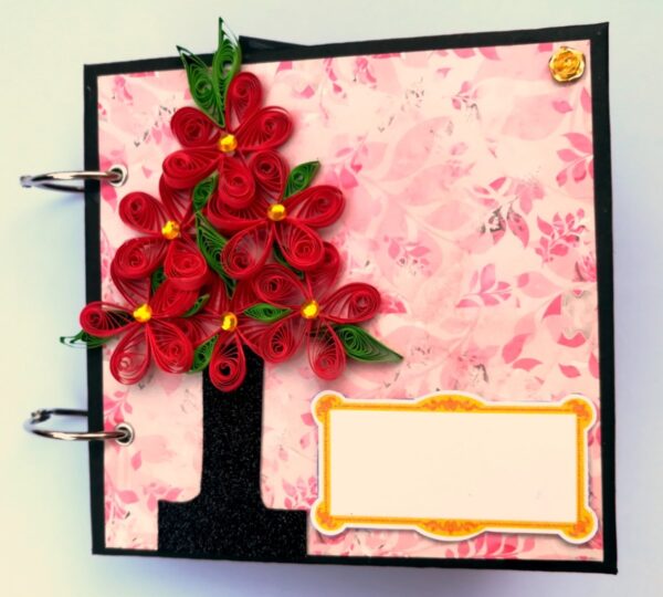 Quilled Red Flowers Love Scrapbook -D2 image