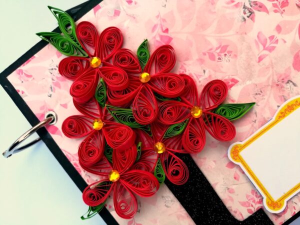 Quilled Red Flowers Love Scrapbook -D2 image