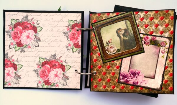 Quilled Red Flowers Love Scrapbook -D2 image