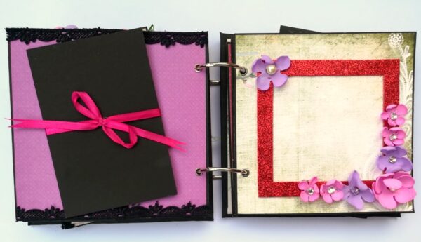 Quilled Red Flowers Love Scrapbook -D2 image