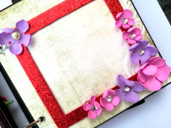 Quilled Red Flowers Love Scrapbook -D2 image