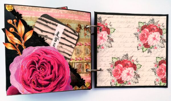 Quilled Red Flowers Love Scrapbook -D2 image