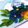 Blue Quilled Flowers Birthday Greeting card - D1 image