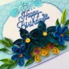 Blue Quilled Flowers Birthday Greeting card - D1 image
