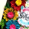 Quilled Flowers Happy Birthday Greeting Card -D1 image