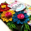 Quilled Flowers Happy Birthday Greeting Card -D1 image