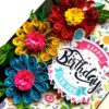 Quilled Flowers Happy Birthday Greeting Card -D1 image