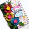 Quilled Flowers Happy Birthday Greeting Card -D1 image