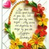 Yellow and Orange Quilled Corner Birthday Card image Yellow and Orange Quilled Corner Birthday Card image