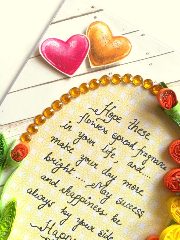 Yellow and Orange Quilled Corner Birthday Card image Yellow and Orange Quilled Corner Birthday Card image