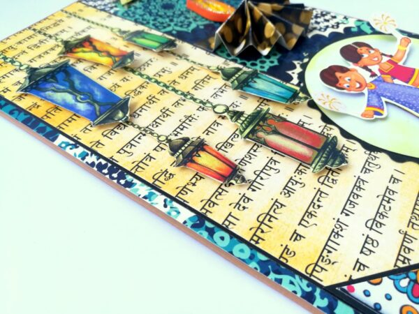 Sparkling Handmade Diwali Greeting Card -D1 image
