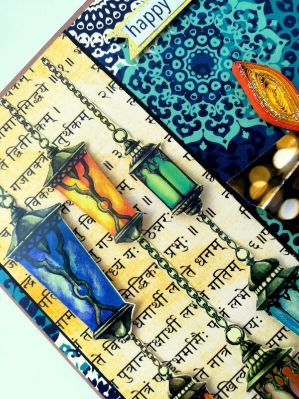 Sparkling Handmade Diwali Greeting Card -D1 image