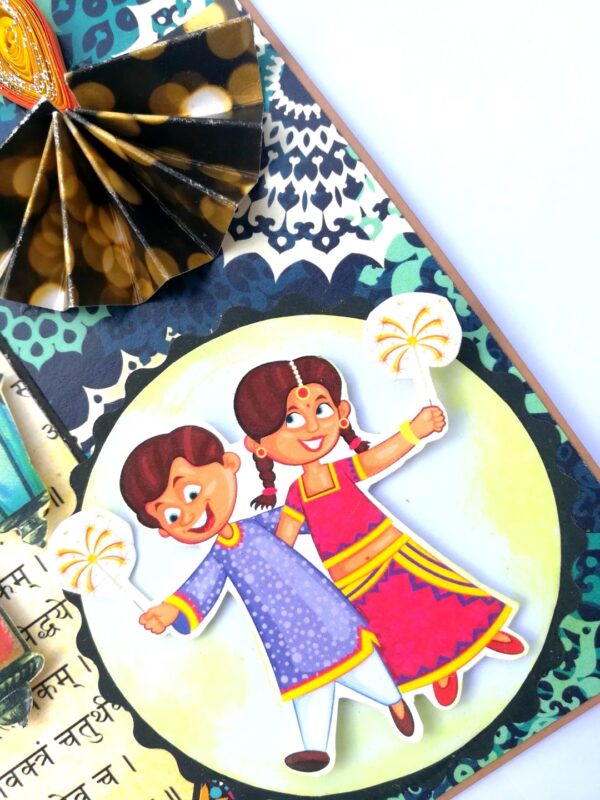Sparkling Handmade Diwali Greeting Card -D1 image