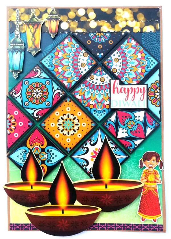 Sparkling Handmade Diwali Greeting Card D2 image