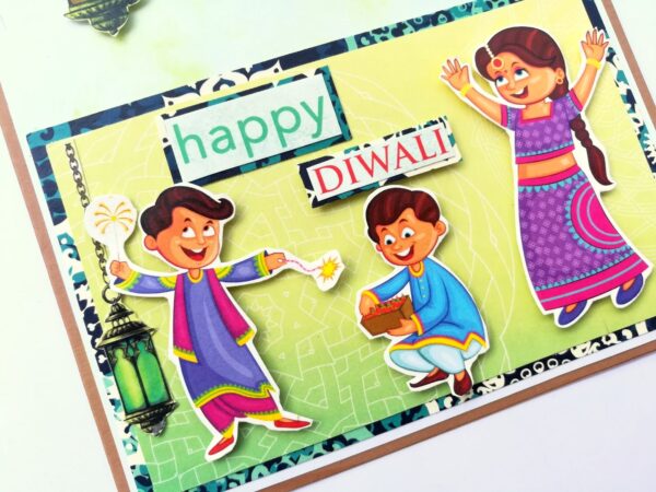 Sparkling Handmade Diwali Greeting Card D4 image