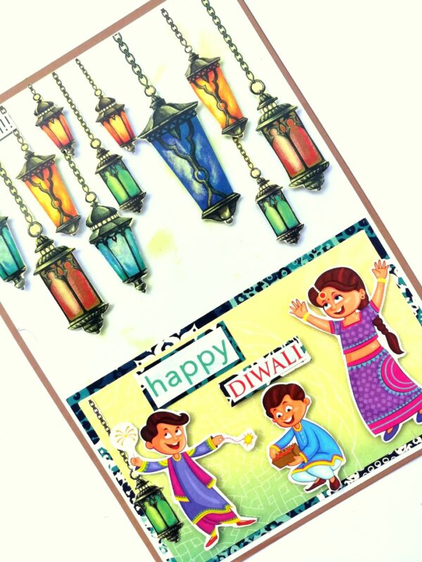 Sparkling Handmade Diwali Greeting Card D4 image
