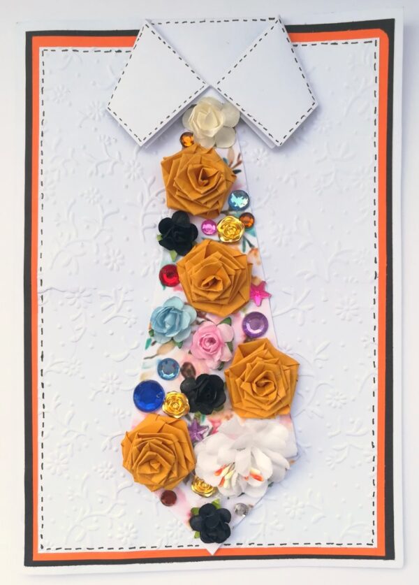 Decorative Quilled Tie All Occasion Greeting Card - D1 image