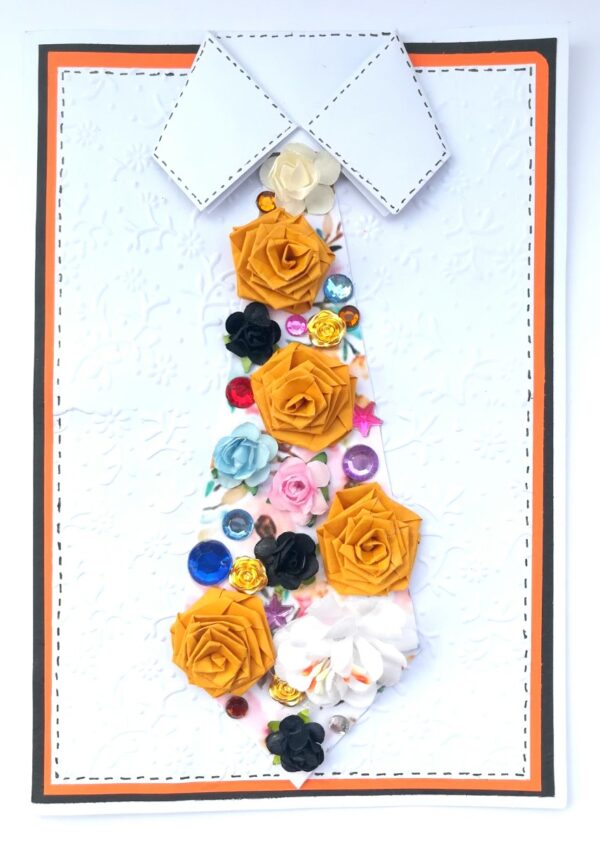 Decorative Quilled Tie All Occasion Greeting Card - D1 image