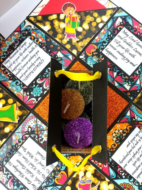 Sparkling Diwali Handmade Explosion Gift Box D1 image