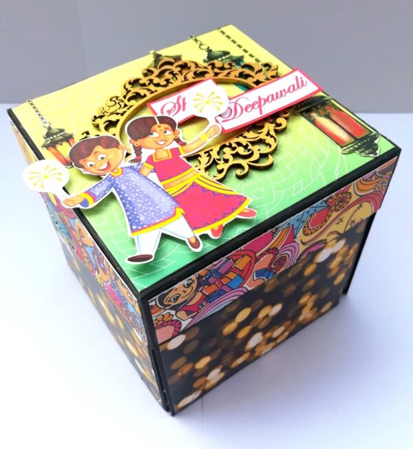 Sparkling Diwali Handmade Explosion Gift Box D1 image