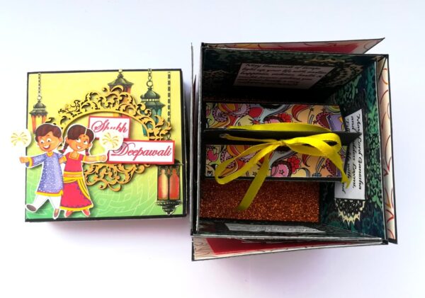Sparkling Diwali Handmade Explosion Gift Box D1 image
