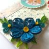 Blue corner Flowers Birthday Quilled Card image