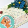 Blue corner Flowers Birthday Quilled Card image