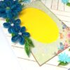 Blue Quilled Corner Flowers Greeting card - D5 image