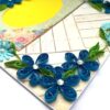Blue Quilled Corner Flowers Greeting card - D5 image
