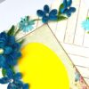 Blue Quilled Corner Flowers Greeting card - D5 image