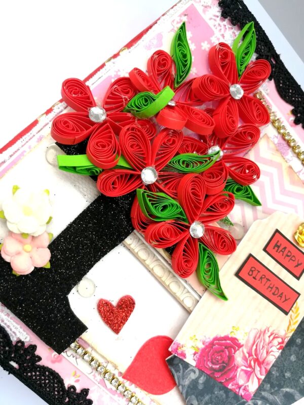 Quilled Love Birthday Handmade Scrapbook image
