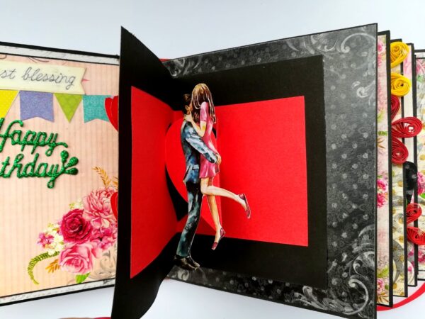 Quilled Love Birthday Handmade Scrapbook image