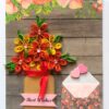 Yellow Quilled Flowers in Vase Greeting Card -D1 image