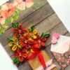 Yellow Quilled Flowers in Vase Greeting Card -D1 image