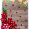 Red Quilled Flowers Corner Greeting Card image