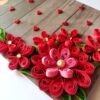 Red Quilled Flowers Corner Greeting Card image