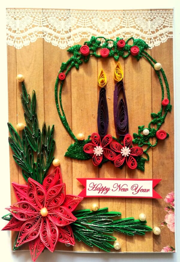 Sparkling Quilled New Year Greeting Card -NY4 image Sparkling Quilled New Year Greeting Card -NY4 image