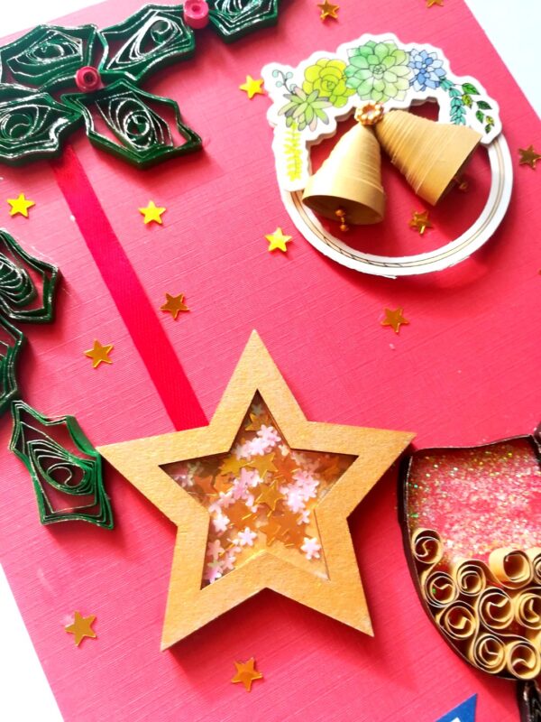 Star Shaker and Quilled Glasses New Year Card - NY6 image