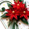 Sparkling Red Quilled Flowers and New Year Card - NY5 image