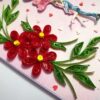 Red Quilled Flowers Love Greeting Card -V1 image