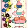 Sparkling Quilled Flowers and Cupcake Birthday Card image