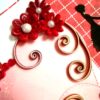 Red Themed Quilled Flowers Love Greeting Card -V2 image